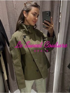 ZARA WOMAN SS26 ZW COLLECTION SHORT HIGH-NECK TRENCH COAT MEDIUM M 3811/046/078